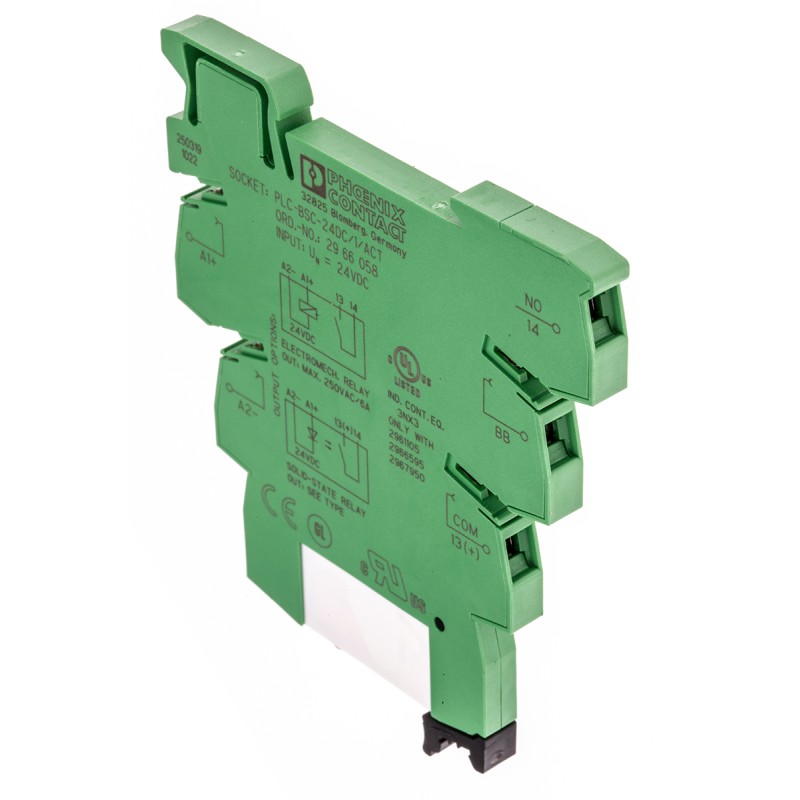 1 pcs - Phoenix Contact PLC-RSC- 24DC/ 1/MS/ACT Series Interface Relay, DIN Rail Mount, 24V dc Coil, SPST, 1-Pole