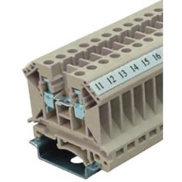 10 pcs - RS PRO DIN Rail Terminal Block, 4mm², Single-Level, Screw Termination