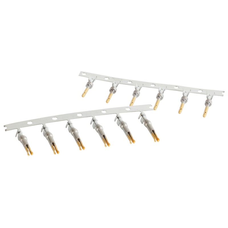 10 pcs - CONEC size 1mm Male Crimp D-sub Connector Contact, Gold Flash over Nickel Plug, 24 - 20 AWG