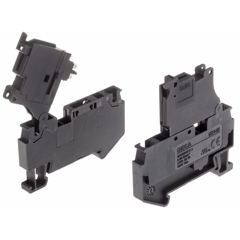 10 pcs - RS PRO Black Feed Through Terminal Block, 4mm²
