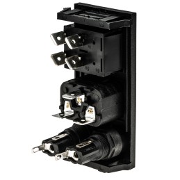 1 pcs - Bulgin C14 Snap-In IEC Connector Male, 10A, 250 V, Fuse Size 5 x 20mm