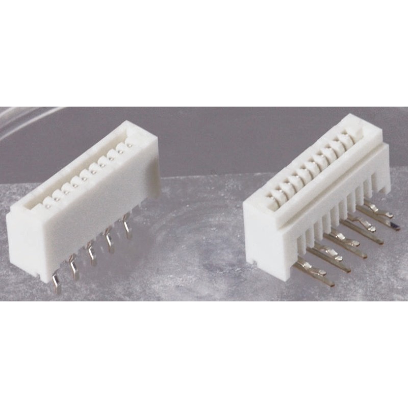 10 pcs - JST 1.25mm Pitch 10 Way Right Angle Female FPC Connector, LIF Bottom Contact