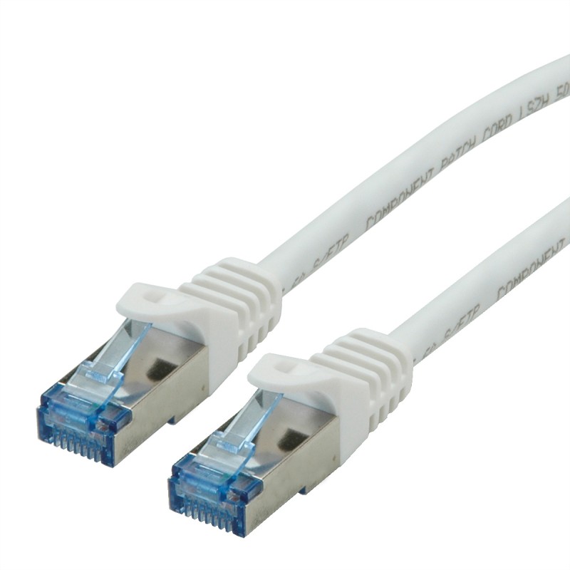 1 pcs - Roline Cat6a Straight Male RJ45 to Straight Male RJ45 Ethernet Cable, S/FTP, White LSZH Sheath, 1.5m