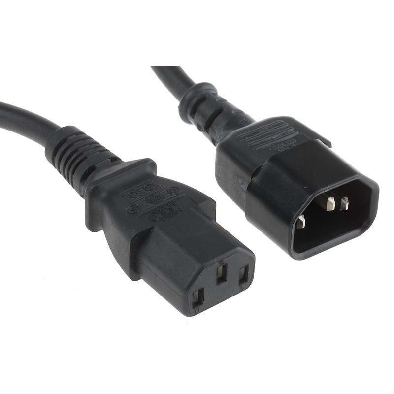 1 pcs - RS PRO IEC C13 Socket to IEC C14 Plug Power Cord, 500mm
