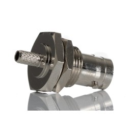 1 pcs - RS PRO, jack Panel Mount BNC Connector, 50Ω, Crimp Termination, Straight Body