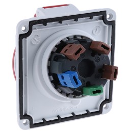 1 pcs - Schneider Electric, PratiKa IP44 Red Panel Mount 3P + N + E Right Angle Industrial Power Socket, Rated At 16A, 415 V
