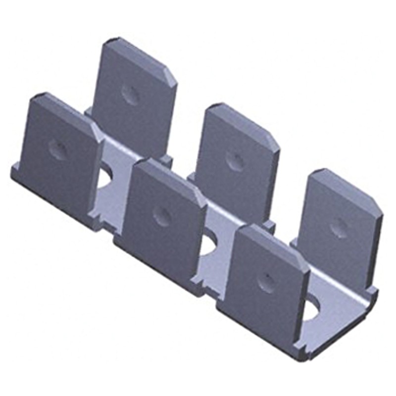 10 pcs - TE Connectivity FASTON .250 Uninsulated Male Spade Connector, PCB Tab, 6.35 x 0.81mm Tab Size