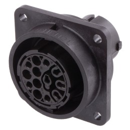 1 pcs - Amphenol Circular Connector, 12 + PE Contacts, Panel Mount, Socket, Female, IP65, C 16-3 Series