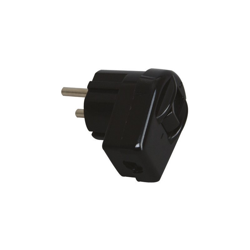 1 pcs - Kopp Black Cable Mount 2P Mains Connector Plug, Rated At 10A, 250 V