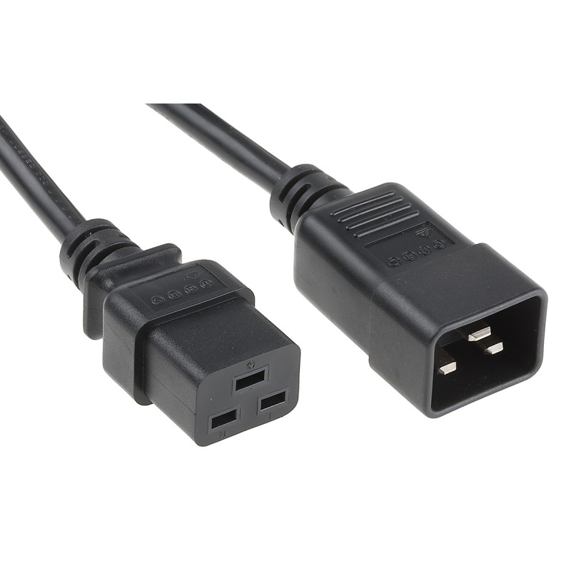 1 pcs - RS PRO IEC C19 Socket to IEC C20 Plug Power Cord, 1m