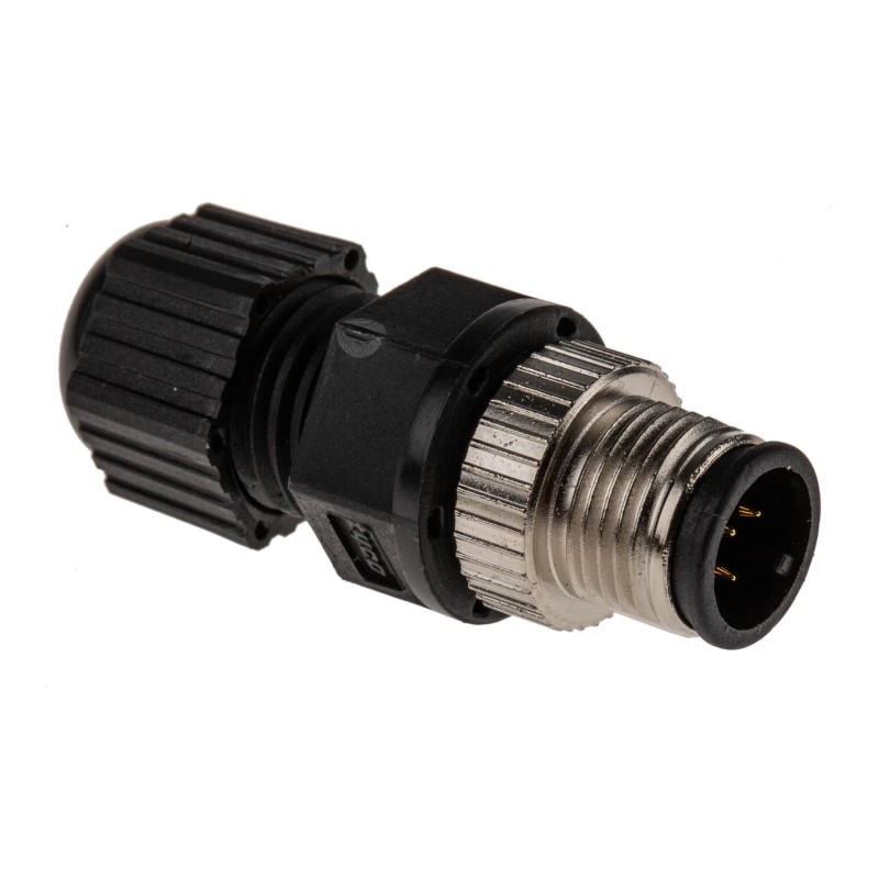 10 pcs - TE Connectivity Circular Connector, 5 Contacts, Cable Mount, M12 Connector, Plug, Male, IP67, M12 Series