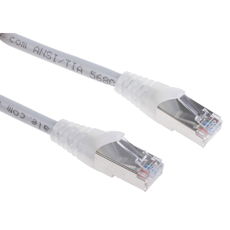 1 pcs - RS PRO Cat5e Male RJ45 to Male RJ45 Ethernet Cable, F/UTP, Grey PVC Sheath, 3m
