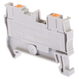 10 pcs - Phoenix Contact PT 2.5 Series Grey Feed Through Terminal Block, 0.14 - 4mm², Single-Level, Push In Termination,