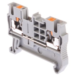 10 pcs - Phoenix Contact PT 2.5 Series Grey Feed Through Terminal Block, 0.14 - 4mm², Single-Level, Push In Termination,