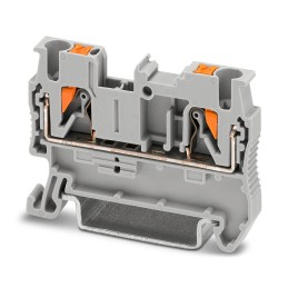 10 pcs - Phoenix Contact PT 2.5 Series Grey Feed Through Terminal Block, 0.14 - 4mm², Single-Level, Push In Termination,