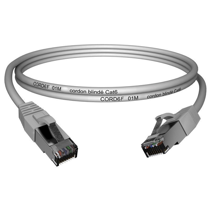 1 pcs - CAE Cat6 RJ45 to RJ45 Ethernet Cable, F/UTP, Grey, 10m, Fire Resistant