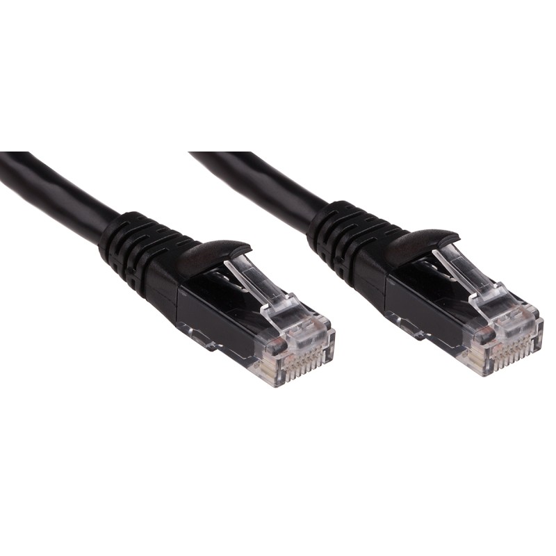 1 pcs - RS PRO Cat6 Male RJ45 to Male RJ45 Ethernet Cable, U/UTP, Black PVC Sheath, 1m