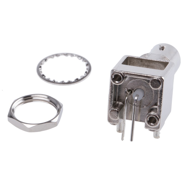 1 pcs - RS PRO, jack PCB Mount BNC Connector, 75Ω, Through Hole Termination, Right Angle Body