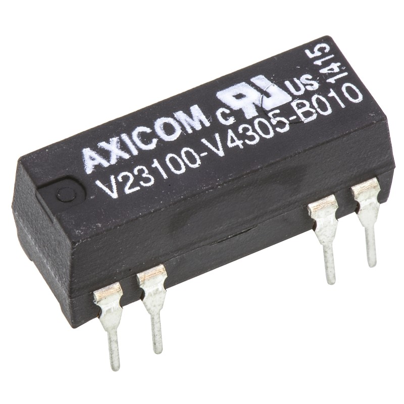 1 pcs - TE Connectivity Plug In Reed Relay, 5V dc Coil, DPST, 200V dc Max, 200Ω