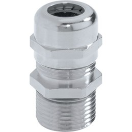 1 pcs - Lapp SKINTOP Series Metallic Nickel Plated Brass Cable Gland, M25 Thread, 9mm Min, 17mm Max, IP68