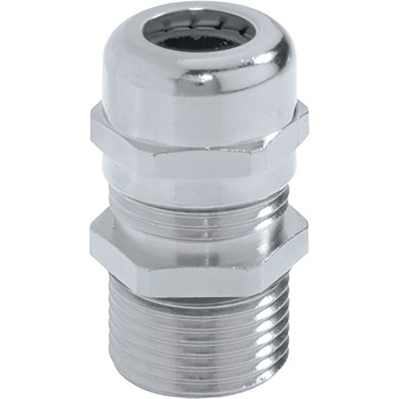 1 pcs - Lapp SKINTOP Series Metallic Nickel Plated Brass Cable Gland, M25 Thread, 9mm Min, 17mm Max, IP68