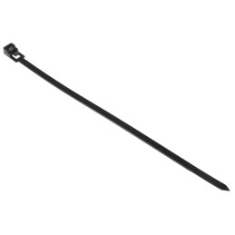 1 Bag of 100 - RS PRO Cable Tie, Releasable, 200mm x 4.5 mm, Black Nylon, Pk-100