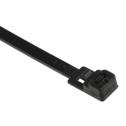 1 Bag of 100 - RS PRO Cable Tie, Releasable, 200mm x 4.5 mm, Black Nylon, Pk-100