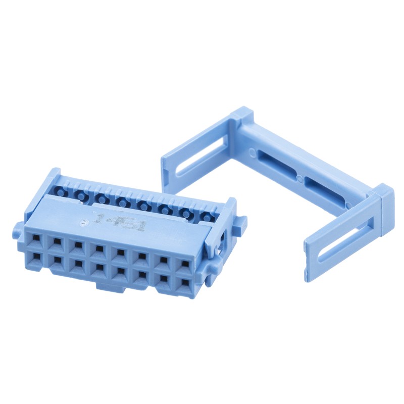 1 pcs - TE Connectivity AMP-LATCH 609 Series 2.54mm Pitch Right Angle Cable Mount IDC Connector, Socket, 16 Way, 2 Row