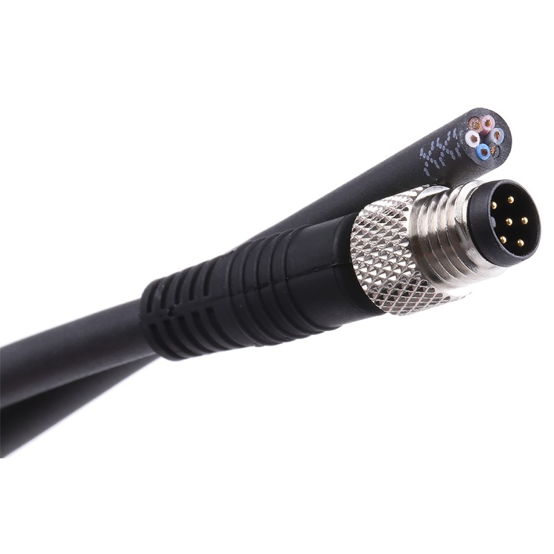 1 pcs - Binder Straight Male 6 way M8 to Unterminated Sensor Actuator Cable, 2m