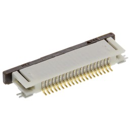 10 pcs - Molex, Easy-On, 52746 0.5mm Pitch 20 Way Right Angle Female FPC Connector, ZIF Bottom Contact