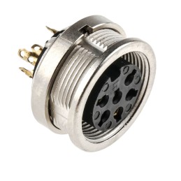 1 pcs - Lumberg 6 Pole Din Socket, DIN EN 60529, 5A, 250 V ac IP68, Female, Panel Mount