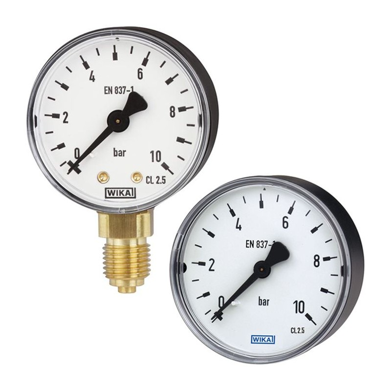 1 pcs - WIKA G 1/8 Analogue Pressure Gauge 0.6bar Back Entry, 9352342, 0bar min.