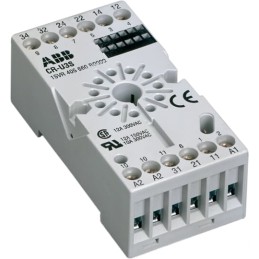 1 pcs - ABB CR-U 3 Pin DIN Rail Relay Socket, for use with CR-U Interface Relay