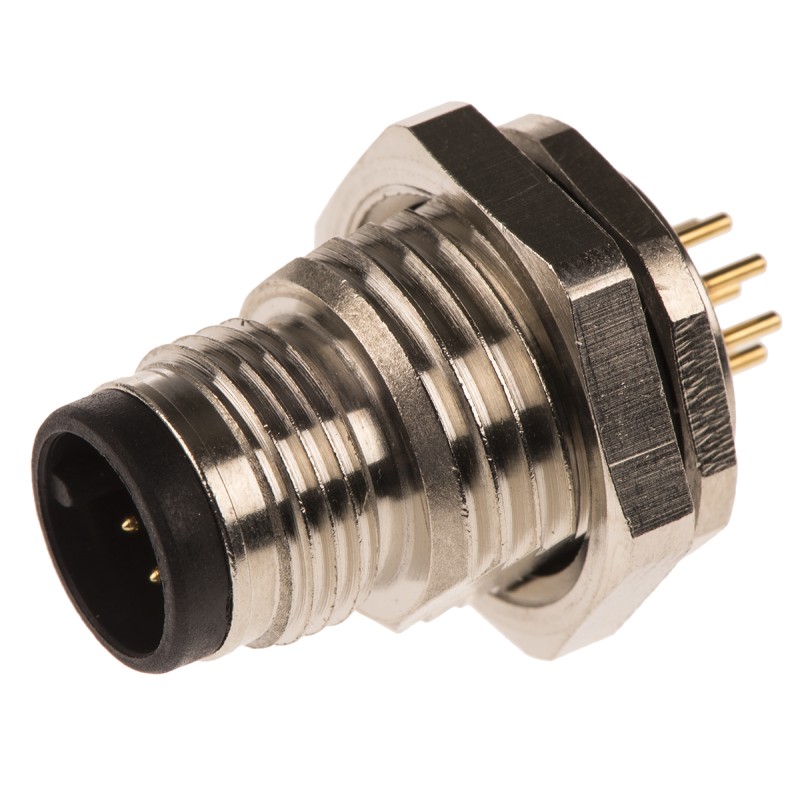 1 pcs - Brad from Molex Circular Connector, 8 Contacts, PCB Mount, M12 Connector, Socket, Male, IP69K, Ultra-Lock Series