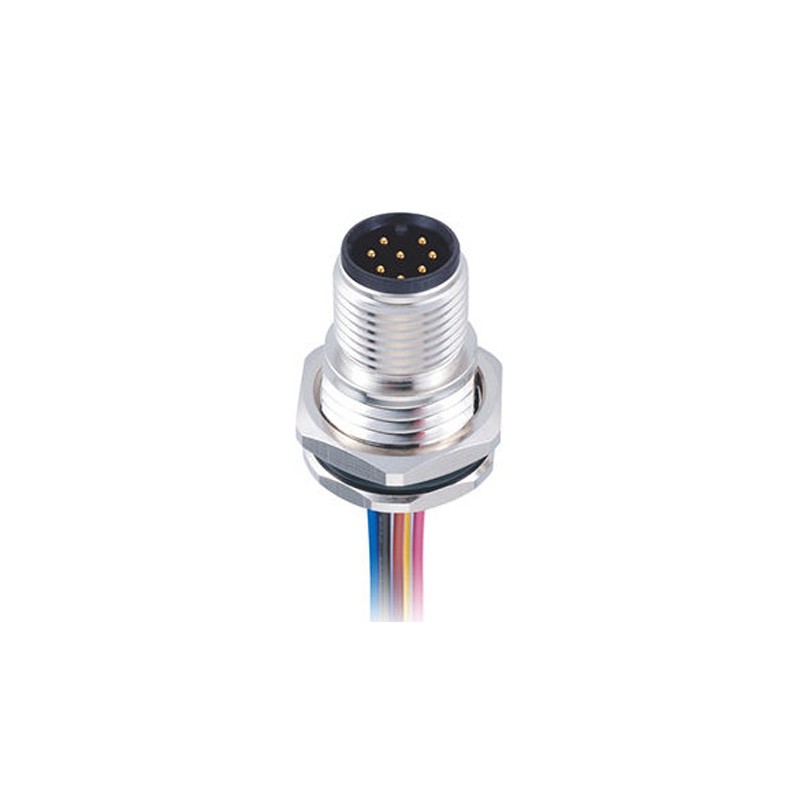 1 pcs - RS PRO Circular Connector, 8 Contacts, Panel Mount, M12 Connector, Plug, Male, IP67