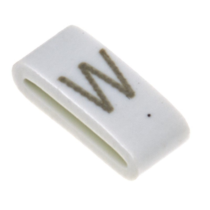 1 Bag of 100 - HellermannTyton HODS85 Slide On Cable Markers, Black on White, Pre-printed 'W', 1.8 - 6.3mm Cable