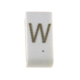 1 Bag of 100 - HellermannTyton HODS85 Slide On Cable Markers, Black on White, Pre-printed 'W', 1.8 - 6.3mm Cable