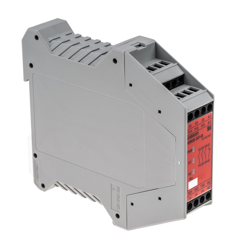 1 pcs - Omron Dual-Channel Emergency Stop Safety Relay, 24V ac/dc, 3 Safety Contacts