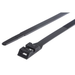1 Bag of 100 - RS PRO Cable Tie, Double Locking, 265mm x 9 mm, Black Nylon, Pk-100