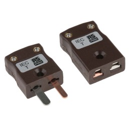 1 pcs - RS PRO In-Line Thermocouple Connector for Use with Type T Thermocouple, Miniature Size, IEC Standard