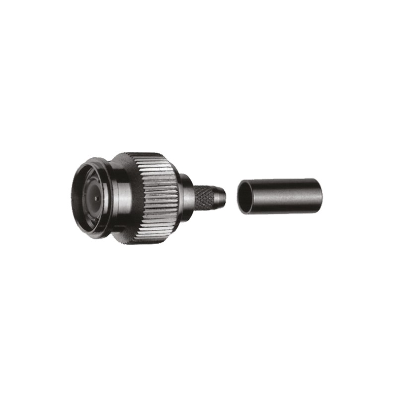 1 pcs - Telegartner, Plug Cable Mount TNC Connector, 50Ω, Crimp Termination, Straight Body