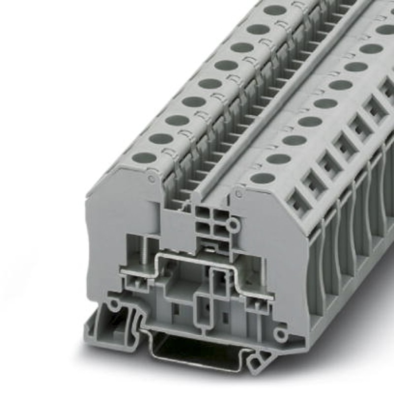 1 pcs - Phoenix Contact RT 3 Clipline Series Grey Feed Through Terminal Block, Single-Level, Bolt Termination