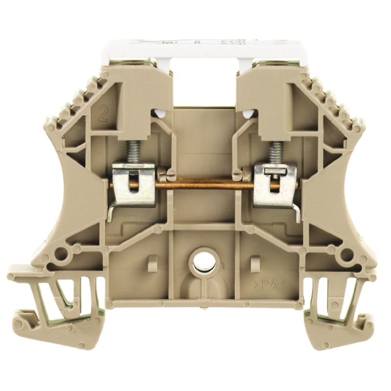 1 pcs - Weidmuller W Series Dark Beige Thermoelectric Voltage Terminal Block Pair, 2.5mm², Single-Level, Screw Termination