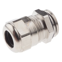 1 Box of 5 - SIB SIB-TEC Series Metallic Nickel Plated Brass Cable Gland, M16 Thread, 4mm Min, 9.5mm Max, IP68