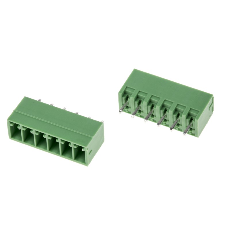 10 pcs - RS PRO 3.5mm Pitch 6 Way Pluggable Terminal Block, Header, Through Hole, Solder Termination