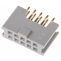 1 pcs - 3M 8500 Series Straight Through Hole Mount PCB Socket, 10-Contact, 2-Row, 2.54mm Pitch, Solder Termination