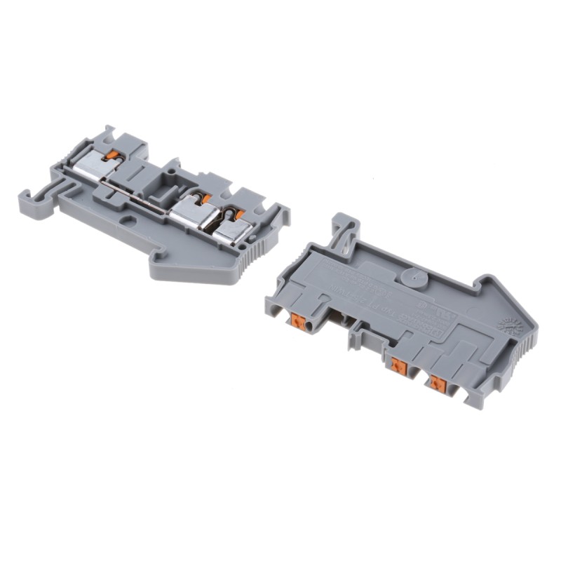 10 pcs - Phoenix Contact PT 2.5-TWIN Series Grey Feed Through Terminal Block, 0.14 - 4mm², Single-Level, Push In