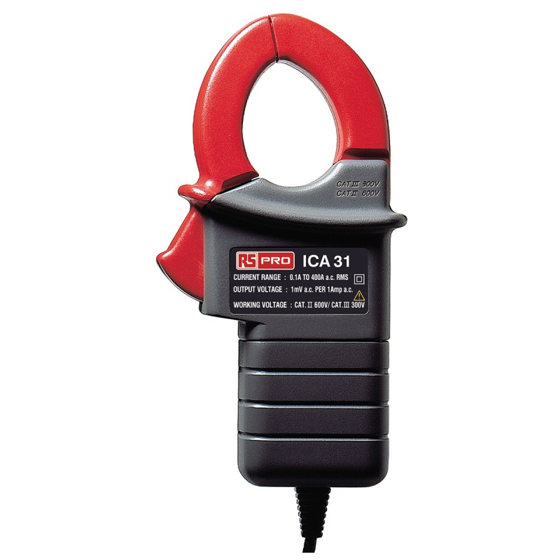 1 pcs - RS PRO Multimeter Current Clamp Adapter, AC Adapter, 400A ac AC Max, Current, Voltage Output - UKAS Calibrated