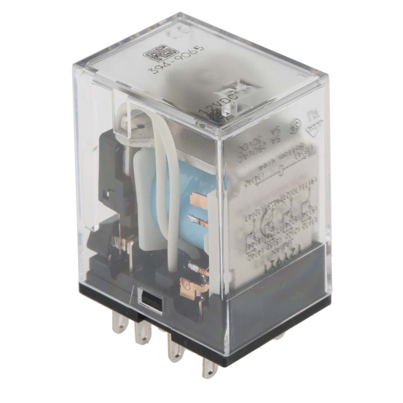 1 pcs - RS PRO Plug In Power Relay, 12V dc Coil, 5A Switching Current, 4PDT