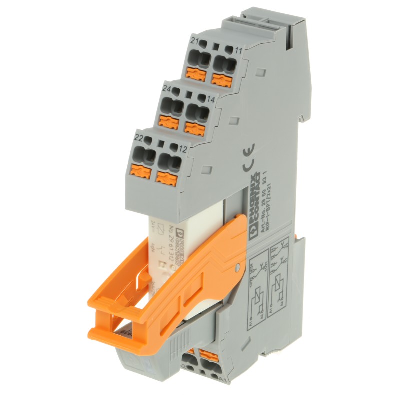 1 pcs - Phoenix Contact RIF-1-RPT-LDP-24DC/1X21 Series Interface Relay, DIN Rail Mount, 24V dc Coil, SPDT, 1-Pole, 11A Load